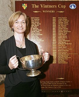 Julie Frankland with the Vintners' Cup