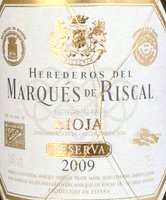 Marqus de Riscal Rioja Reserva 2009 (Spain)